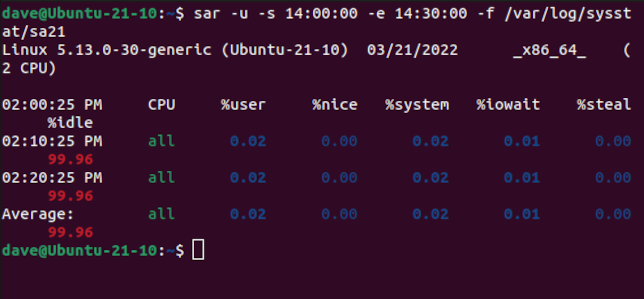 Showing historical data from a specific data file