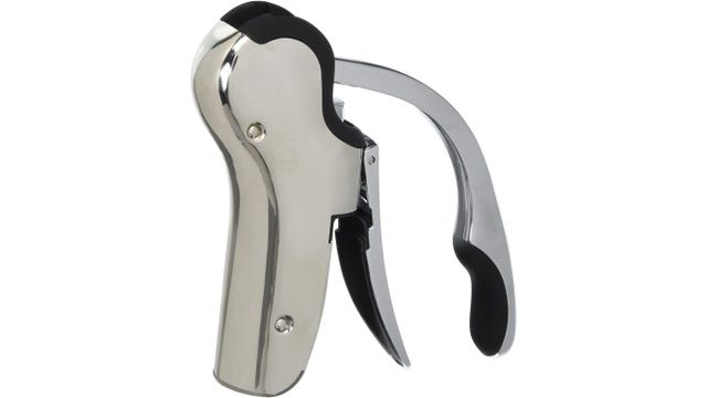 Silver levered bottle opener