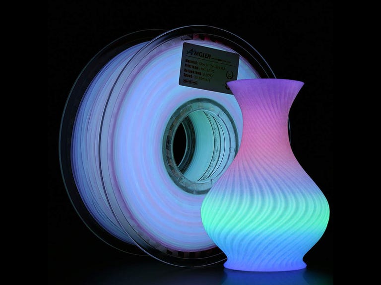 Light blue glowing filament