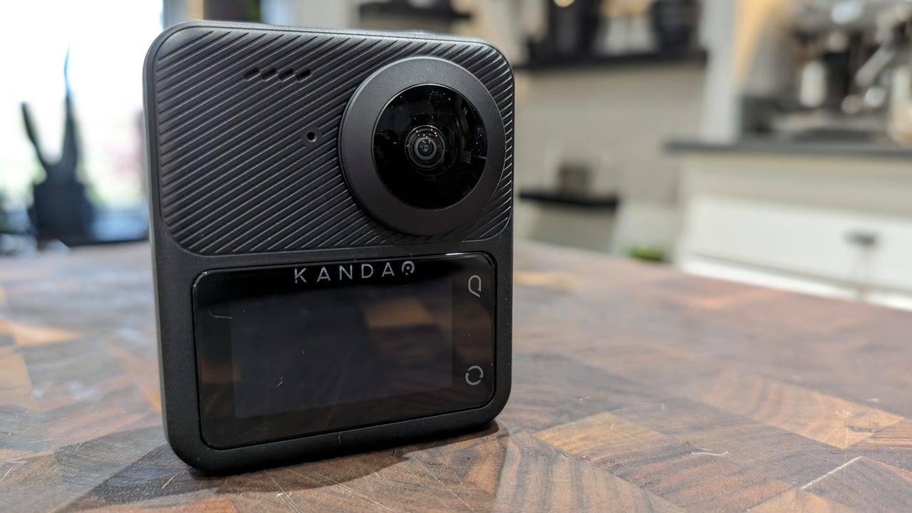 The QooCam 360 action camera.