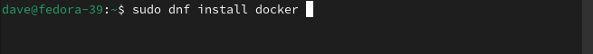 Installing Docker on Fedora using the dnf command