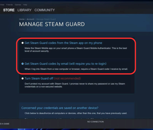 steam settings account manage steam guard