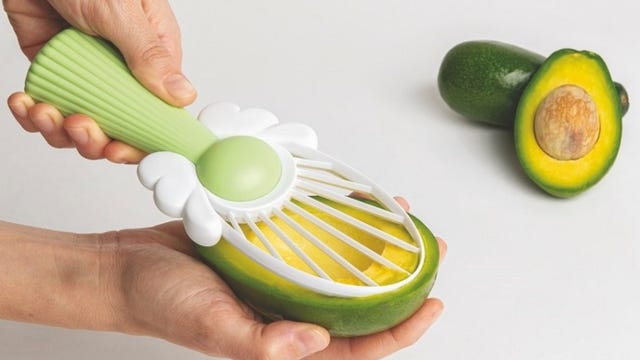 avocado slicer in action