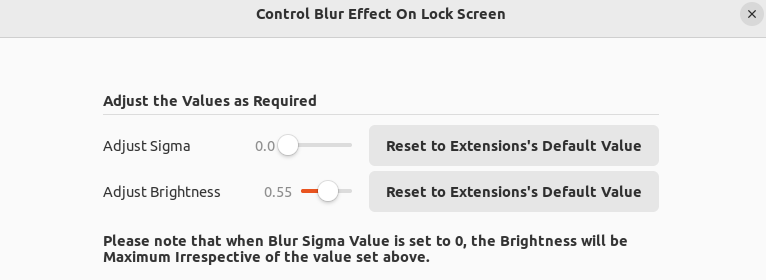 Lock screen blur remove extension settings