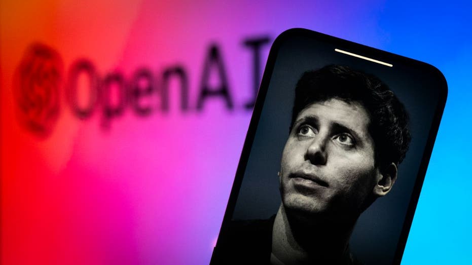 Sam Altman picture with OpenAI logo