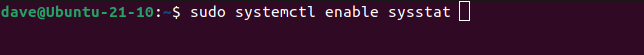 Enabling the sysstat daemon