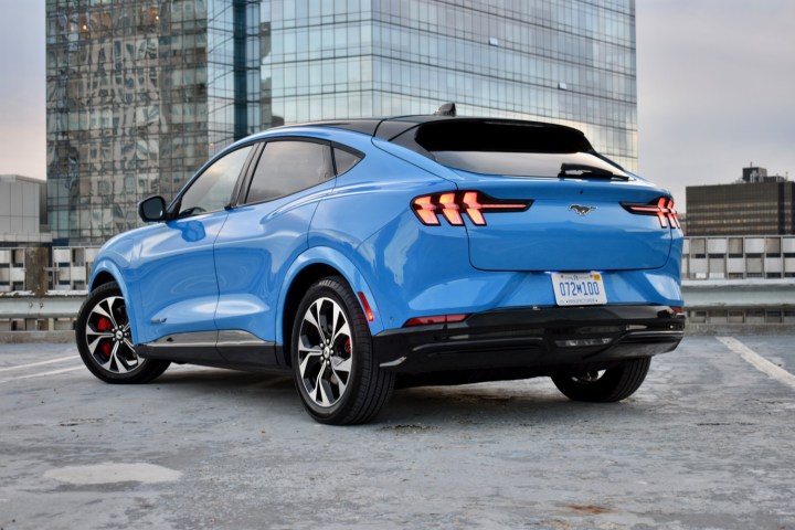 Blue Ford Mustang Mach-E