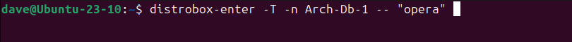 Launching an application installed ina Distrobox container from the command prompt of the host computer