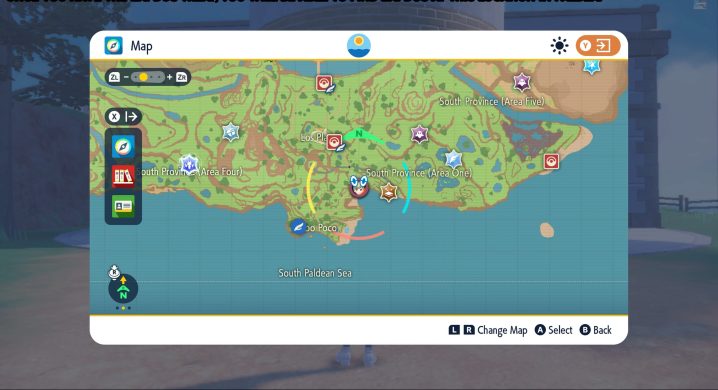 A Pokémon Scarlet and Violet map.