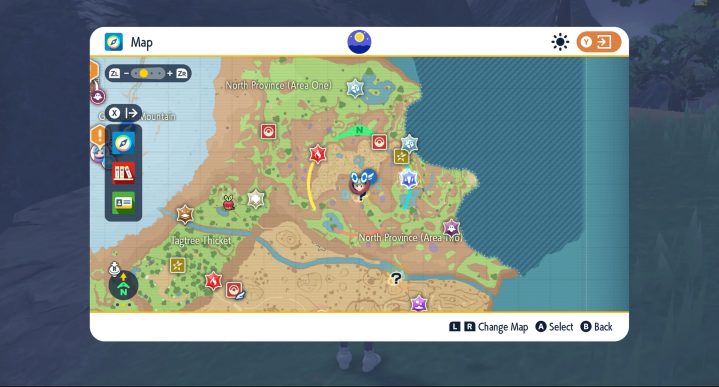 A map of paldea in Pokémon Scarlet and Violet.