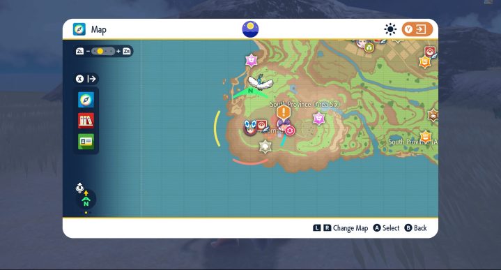 A map of paldea in Pokémon Scarlet and Violet The Indigo Disk.