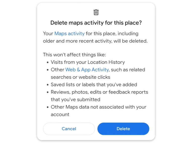 Google's new delete button doesn't seem like it delete's much.