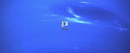 A restart shortcut on the desktop. 