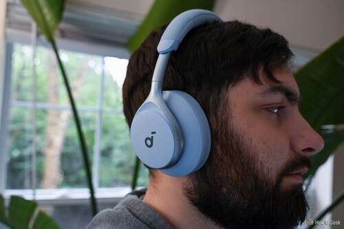 Person wearing space one headphones