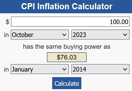 Screenshot of calculator