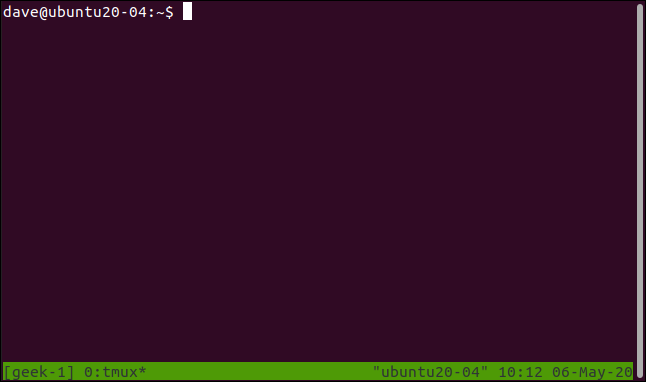 A tmux session with the name 