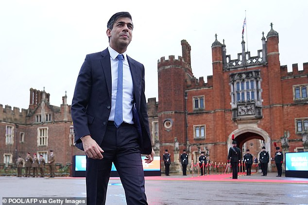 Open for business: Prime Minister Rishi Sunak (pictured) hit back at The Bank of England Governor's gloomy claims with his official spokesman declaring 'we have turned a corner'