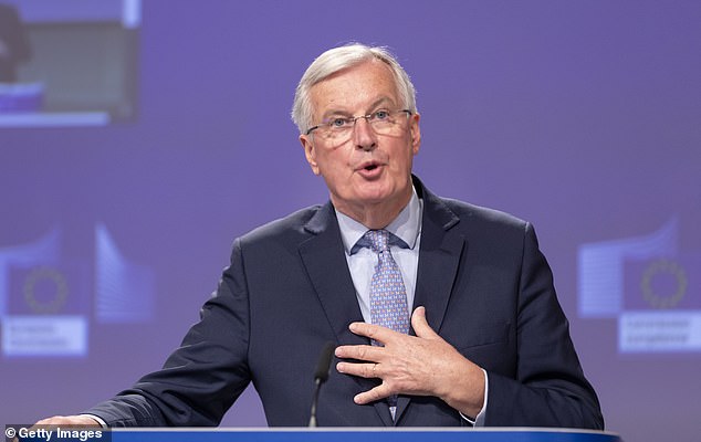 EU's former Brexit negotiator Michel Barnier (pictured) had previously warned there would be 'no flexibility' on the introduction of rules of origin 10% tariffs on EVs, but is now expected to back down on that stance