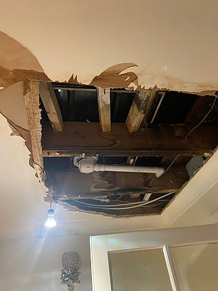 Costly: A broken bathroom valve caused the floor to collapse