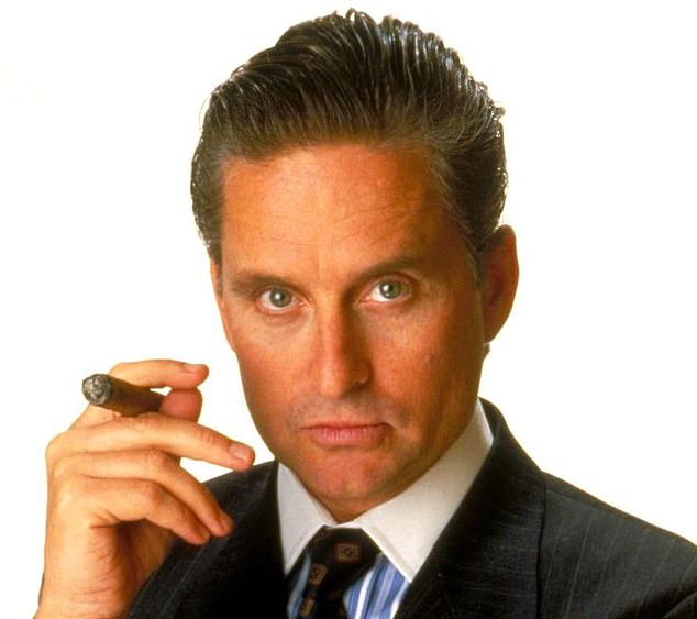 'Lunch is for wimps': Michael Douglas played crooked financier Gordon Gekko in the film Wall Street