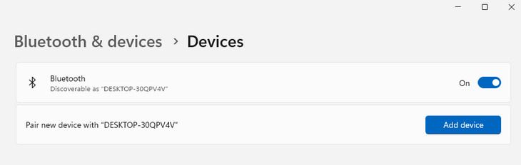 The Bluetooth & devices window on Windows 11.