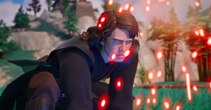 Anakin attacking in Fortnite.