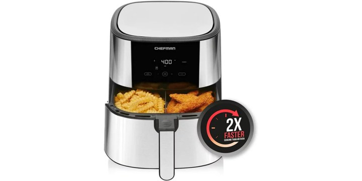 The Chefman Turbo Fry Stainless Steel Air Fryer on a white background.