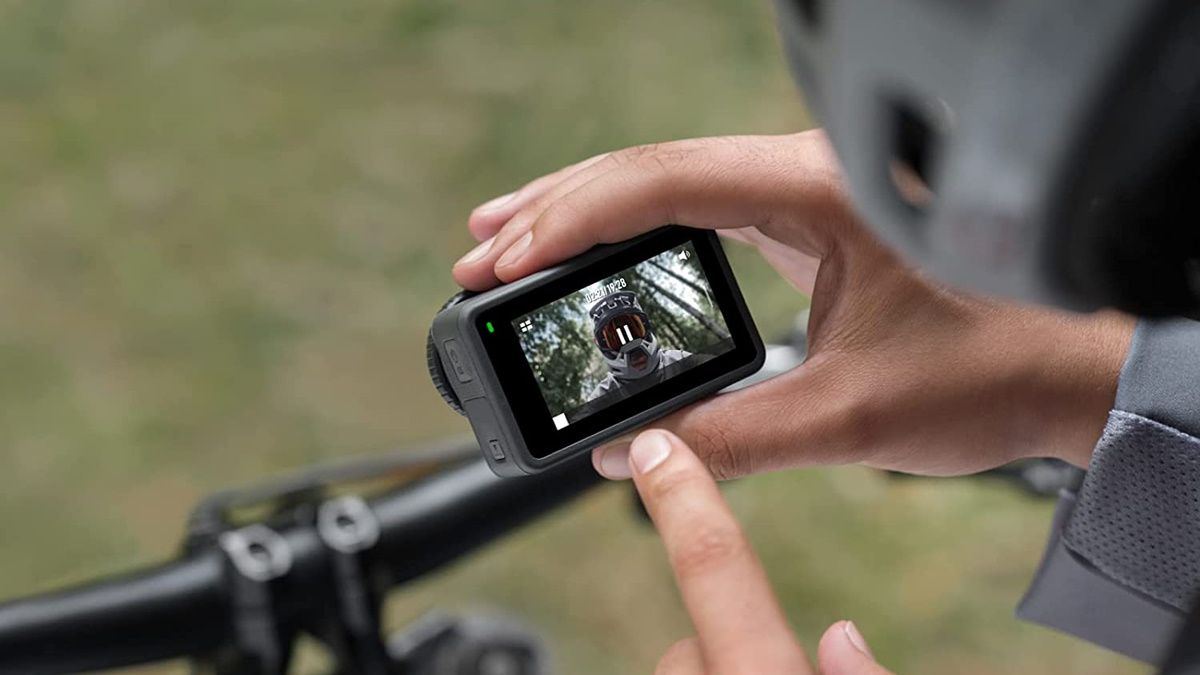 Person on bike using DJI Osmo Action 3