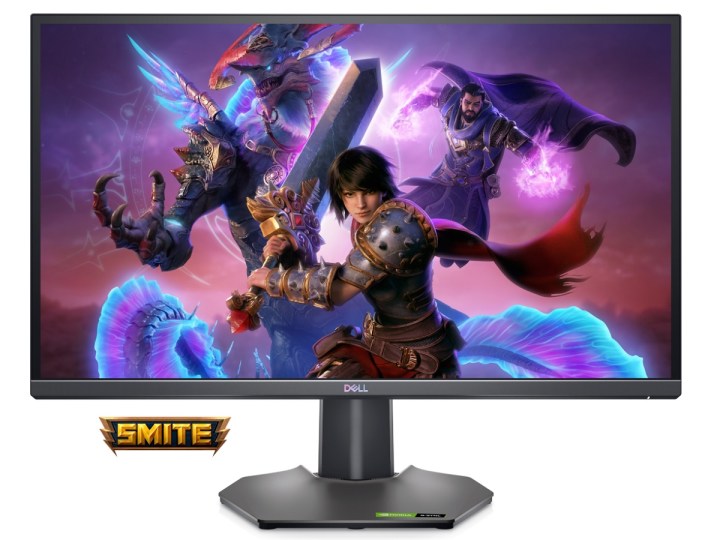 The Dell G2723H gaming monitor with Smite on its screen.