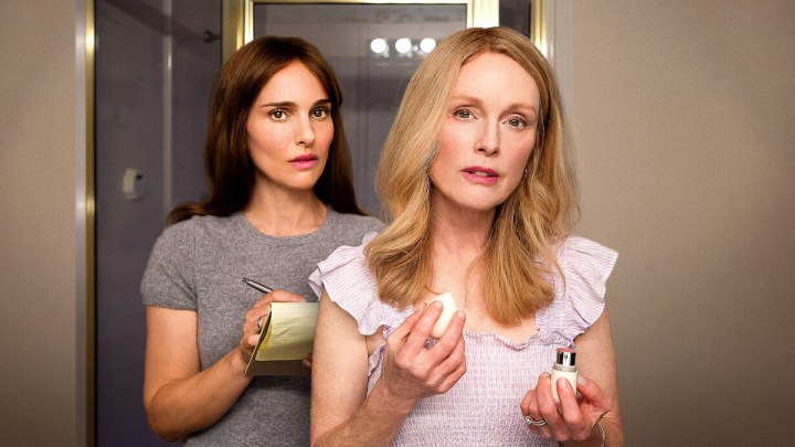 Natalie Portman and Julianne Moore in May December.