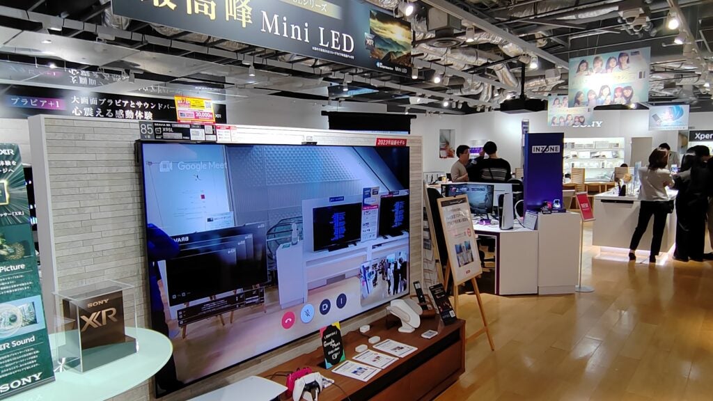 Mini LED TV in Sony showroom