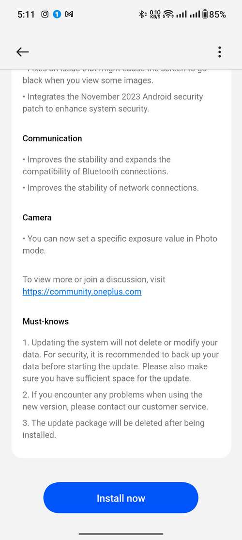 OnePlus Open update December 2023 2