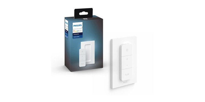 The Philips Hue Smart Wireless Dimmer Switch V2 on a white background.