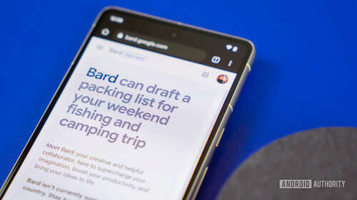 Stock photo of Google Bard website on phone 2