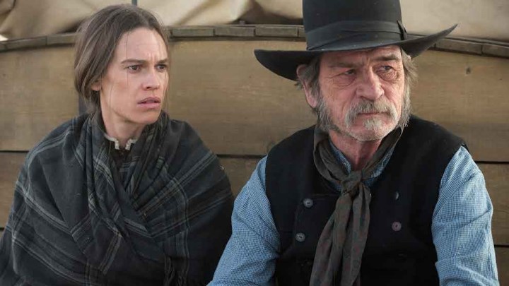 Hilary Swank and Tommy Lee Jones in The Homesman.