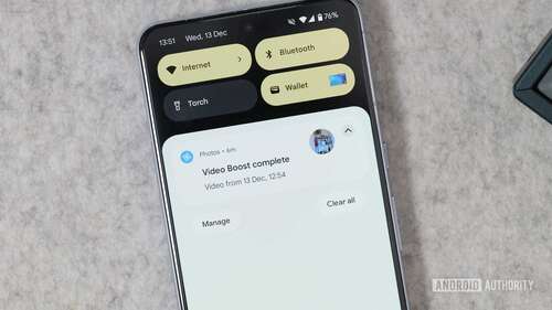 Video Boost complete notification