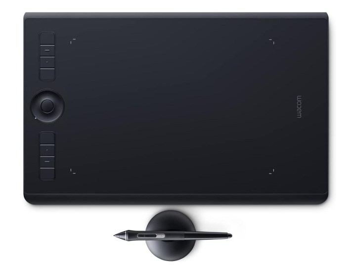 The Wacom Intuos Pro Medium drawing tablet with its pen.