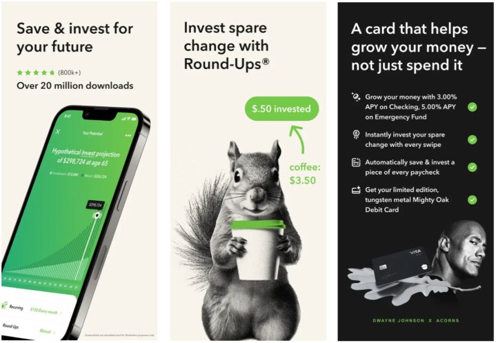 Acorns app on iOS.