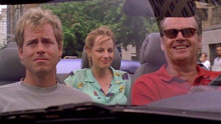 Greg Kinnear, Helen Hunt, and Jack Nicholson in As Good As It Gets.