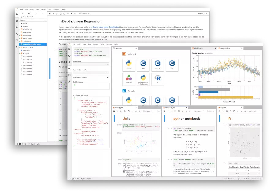 Screenshot of Jupyter's next-generation notebook interface.