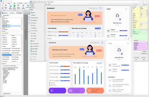 Screenshot of Modern GUI Example made with MD Python Designer.