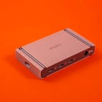 CalDigit ThunderBolt 4 Element Hub on an orange background