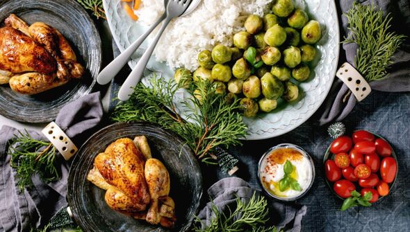 Christmas food essentials on a table