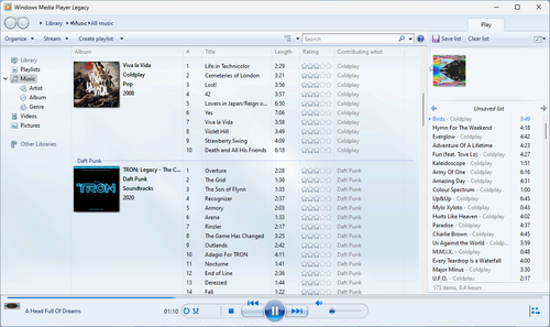 Windows Media Player screenshot on Windows 11