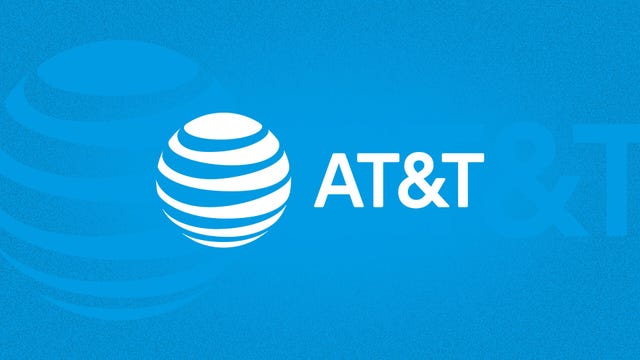 AT&T logo on a blue background