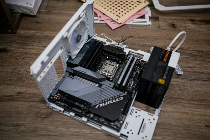 The Cooler Master Qube 500 in test bench mode.