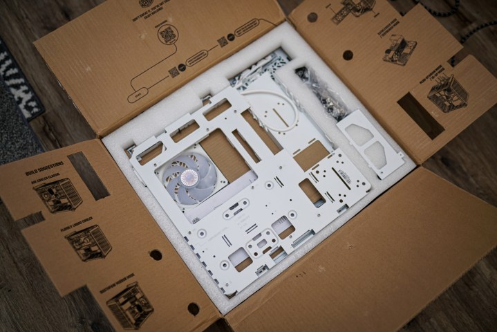 The Cooler Master Qube 500 in its box.