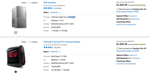 Dell XPS vs. Alienware pre-built PCs.