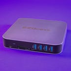 EZQuest Ultimate Plus 12-Port USB Type-C Multimedia Hub on a purple background.