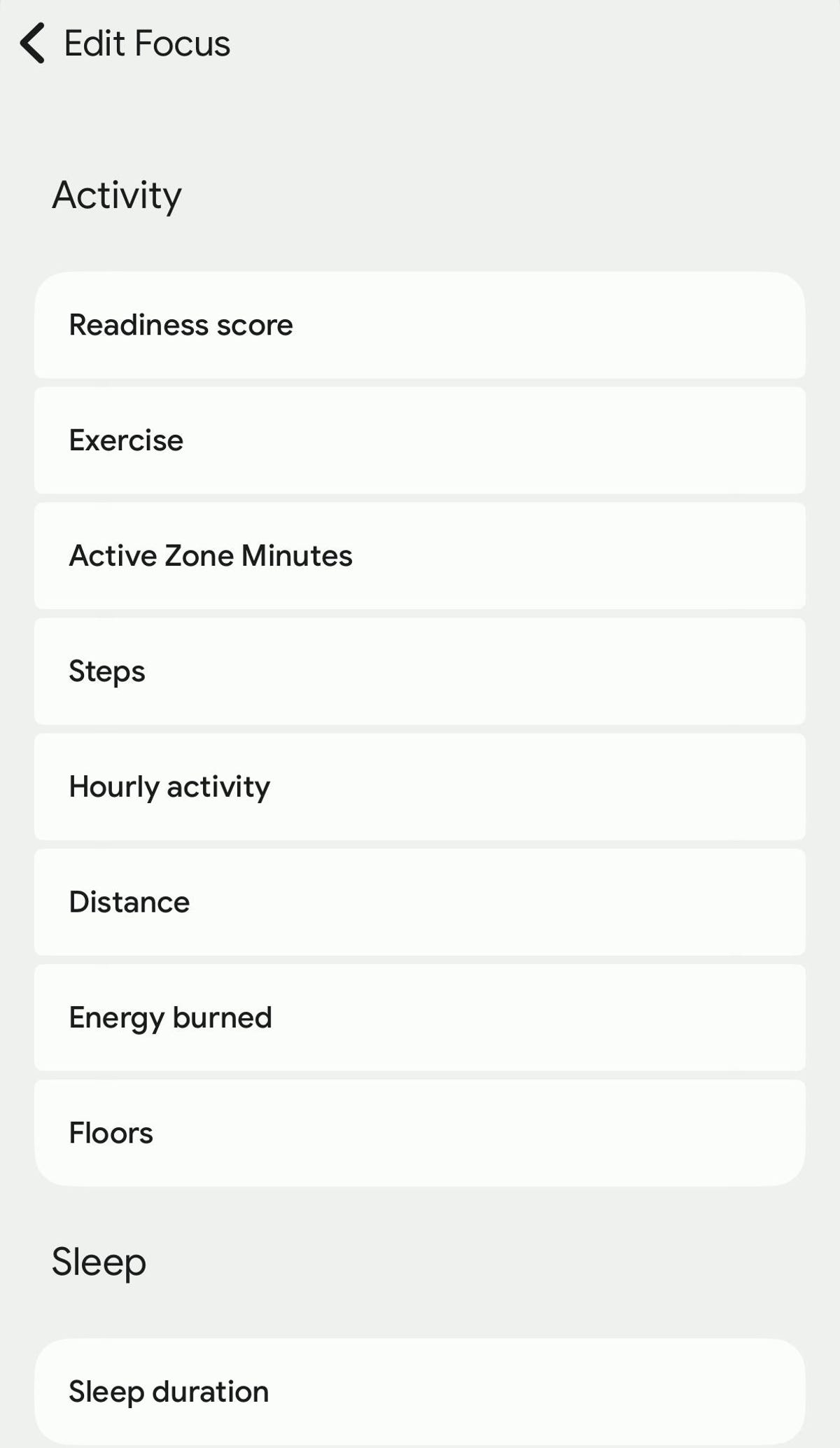 A screenshot of the Fitbit app